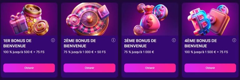 Slot Rush Casino bonus bienvenue
