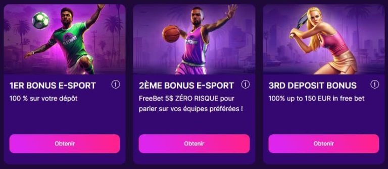 Slot Rush Casino bonus bienvenue sport
