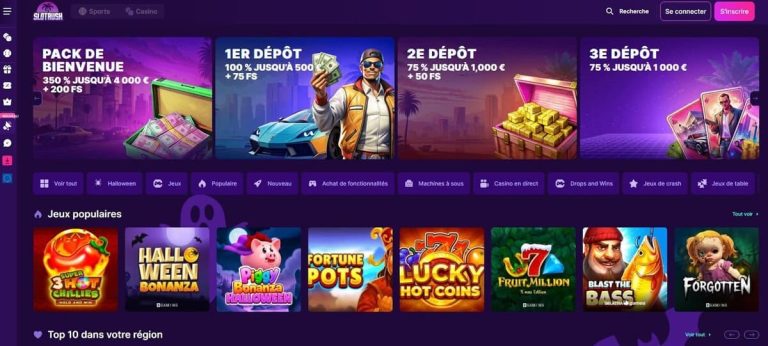 Slot Rush Casino page accueil
